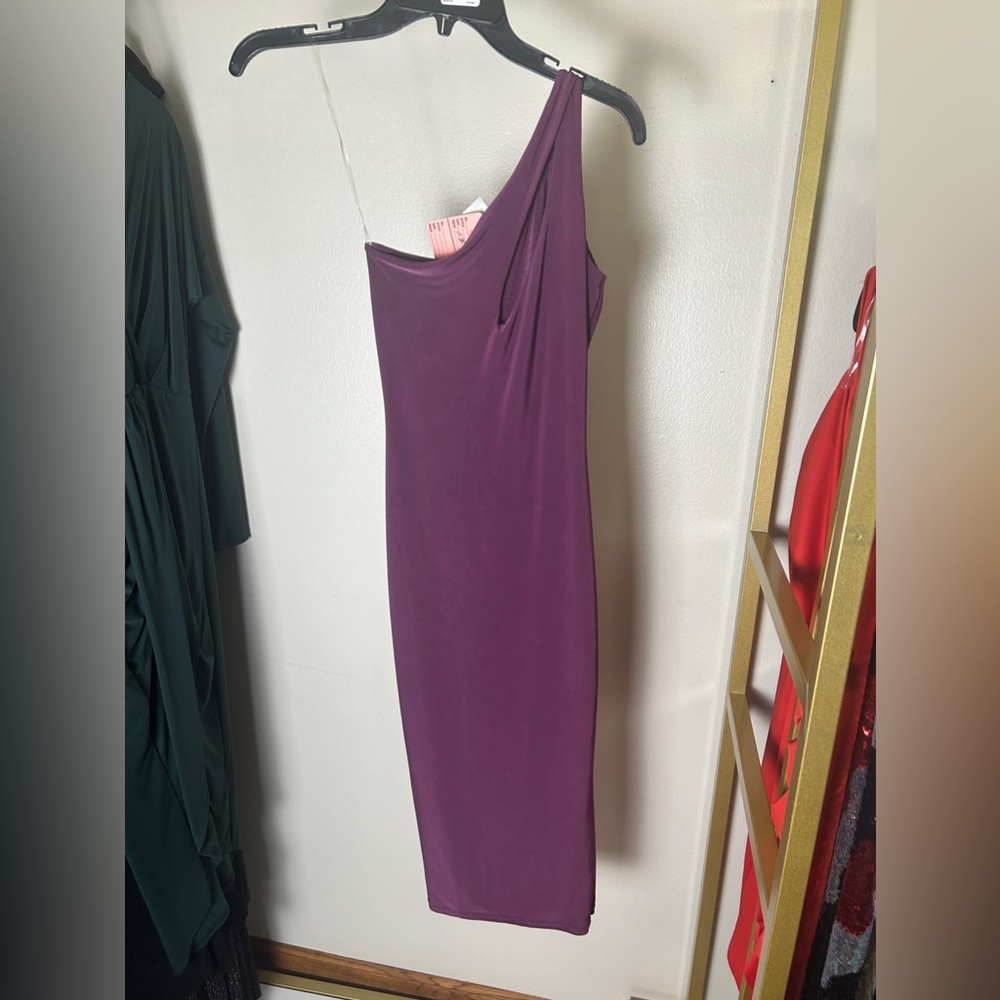 Plum midi dress